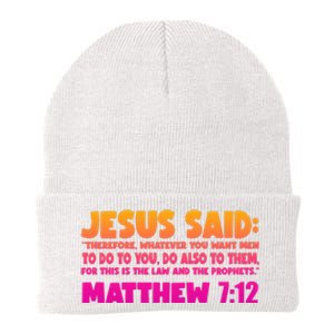 Jesus Said Matthew 7:12 Bible Verse Knit Cap Winter Beanie