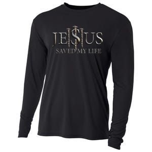 Jesus Saved My Life Christian Religious Believer  Cooling Performance Long Sleeve Crew