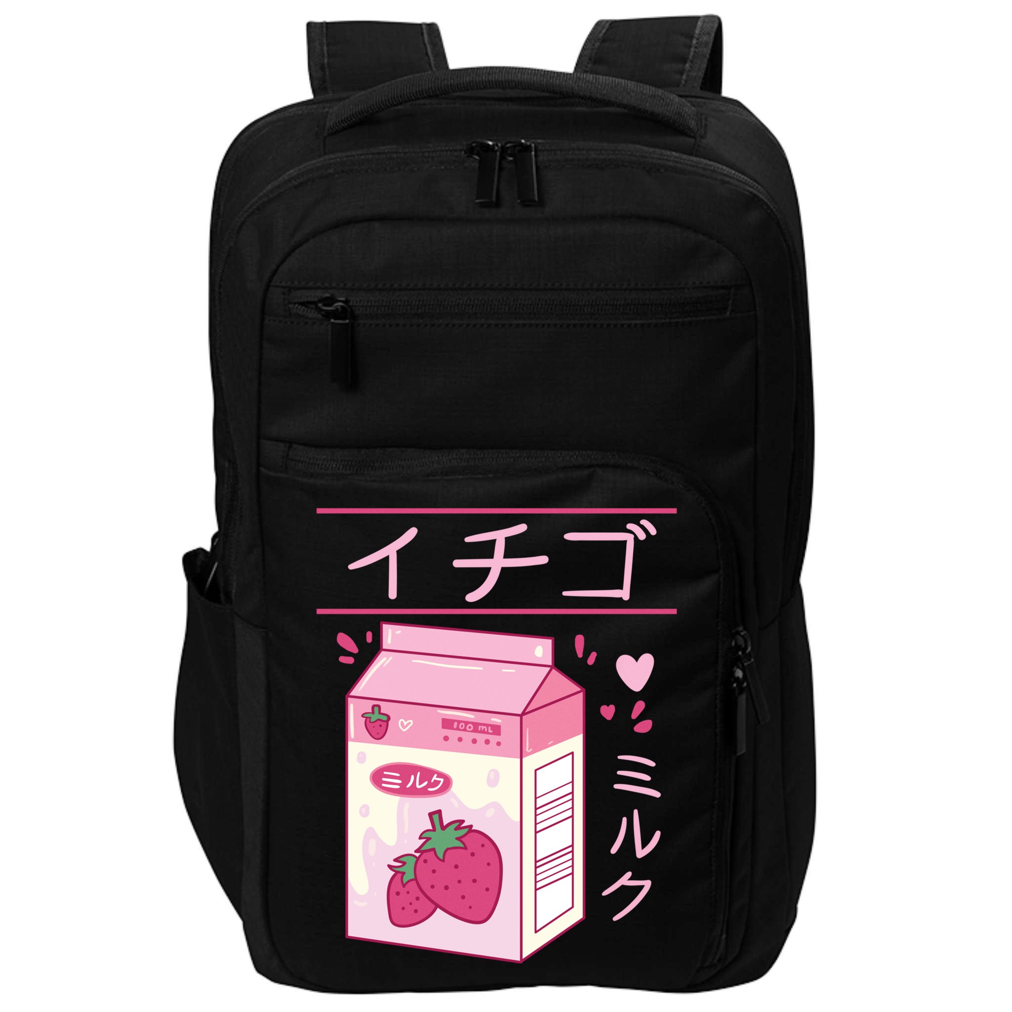 Japanese Strawberry Milk Kawaii Kanji Vaporwave Otaku Gift Impact Tech Backpack