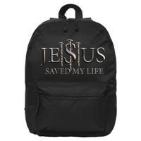 Jesus Saved My Life Christian Religious Believer 16 in Basic Backpack