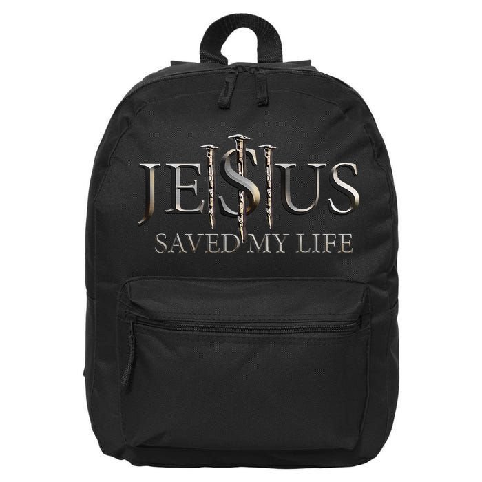 Jesus Saved My Life Christian Religious Believer 16 in Basic Backpack