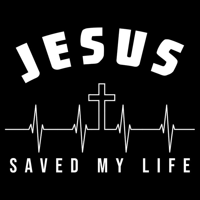 Jesus Saved My Life Cross Heartbeat Magnet