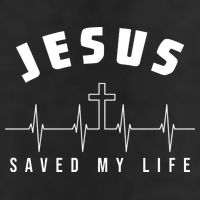Jesus Saved My Life Cross Heartbeat Golf Towel