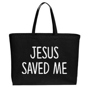 Jesus Saved Me Cotton Canvas Jumbo Tote