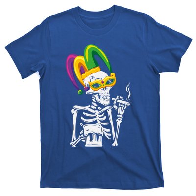 Jester Skeleton Masquerade Party Mardi Gras Bones Mask Cute Gift T-Shirt