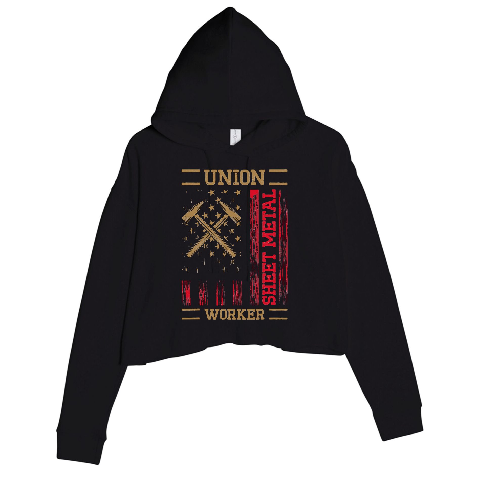 Journeyman Sheet Metal Worker Union Sheet Metal Worker Crop Fleece Hoodie