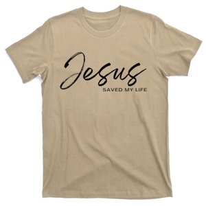 Jesus Saved My Life Modern Christian Religious Minimalist T-Shirt