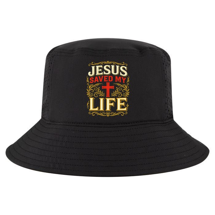 Jesus Saved My Life Bold Art Christian Faith Statement Cool Comfort Performance Bucket Hat