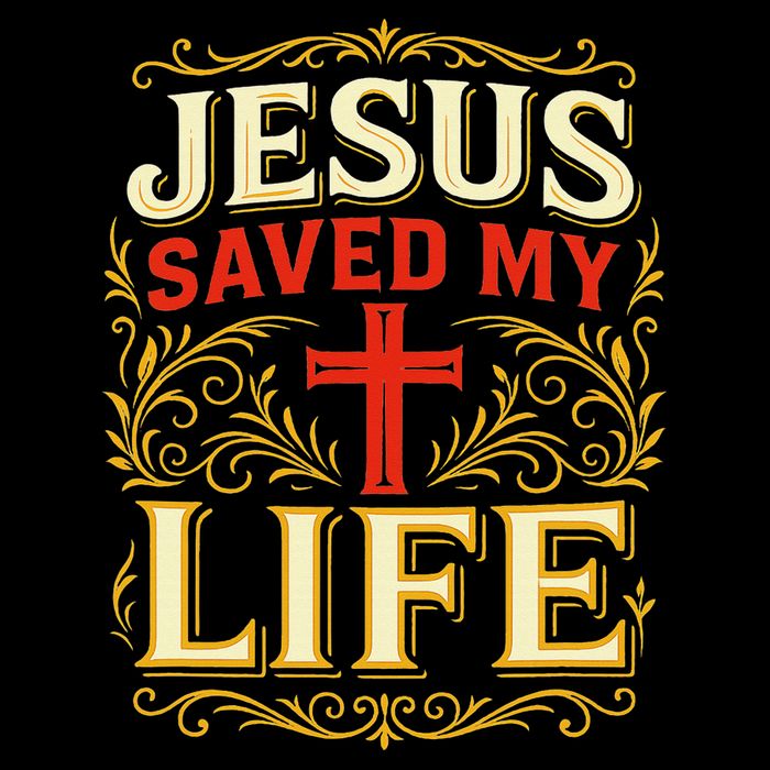Jesus Saved My Life Bold Art Christian Faith Statement Drawstring Bag