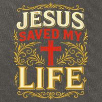Jesus Saved My Life Bold Art Christian Faith Statement Cotton Canvas Backpack