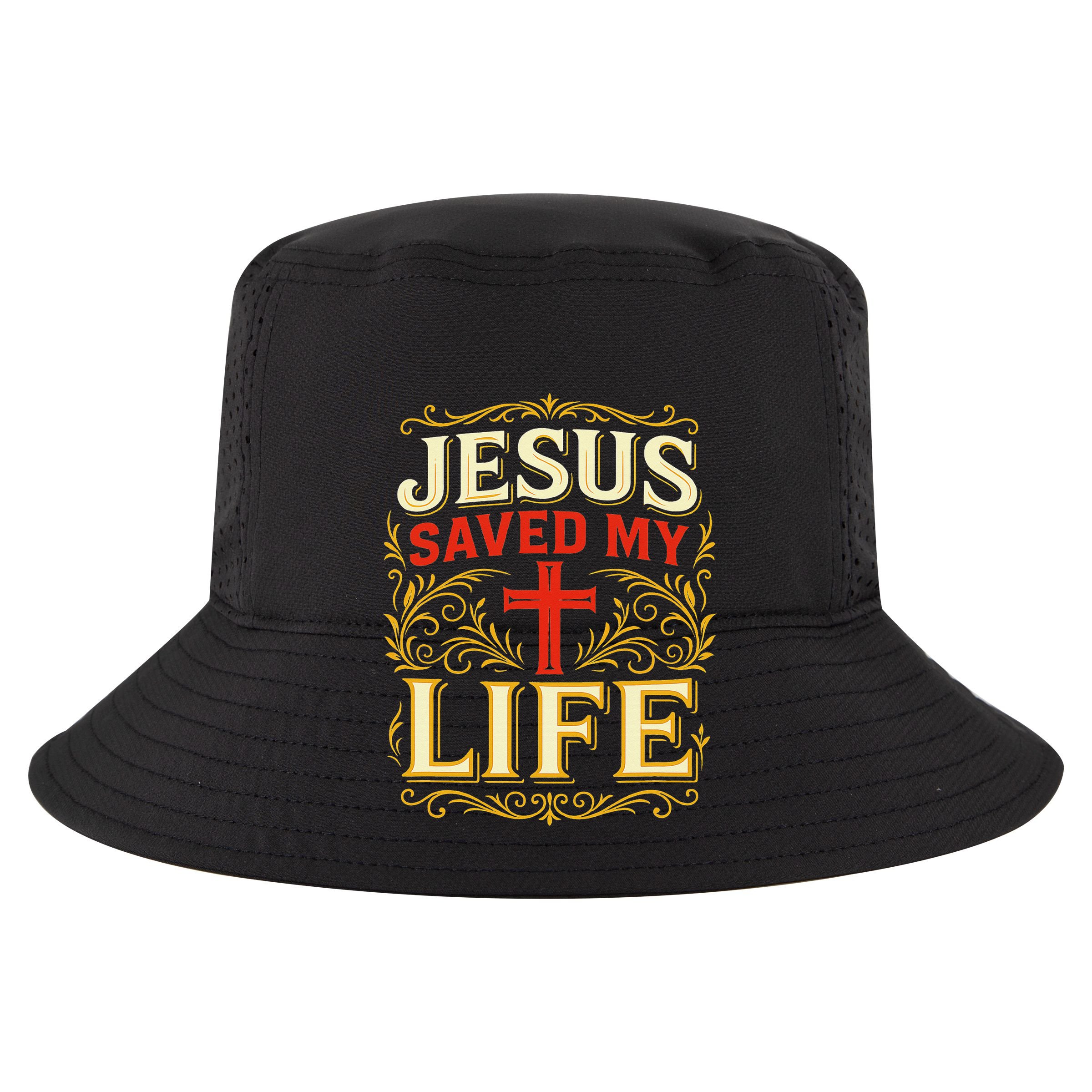 Jesus Saved My Life Bold Art Christian Faith Statement Vector Backpack