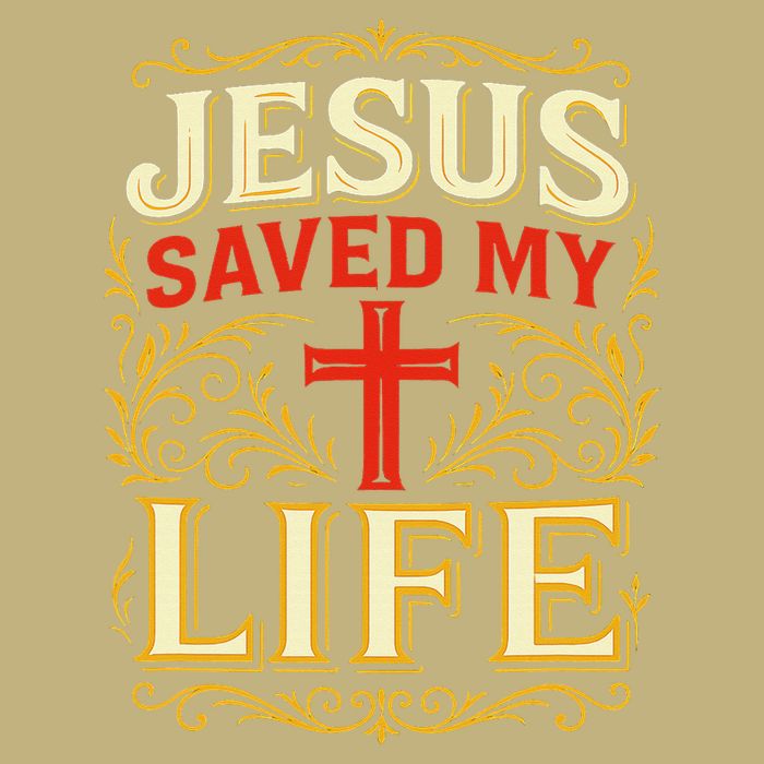 Jesus Saved My Life Bold Art Christian Faith Statement Long Sleeve Shirt
