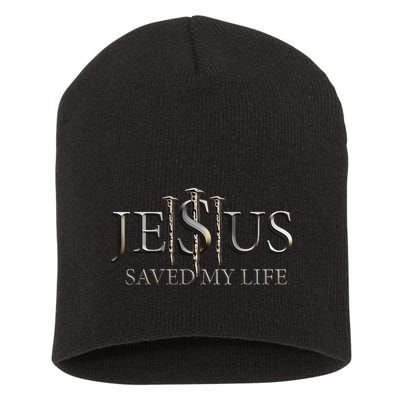 Jesus Saved My Life Christian Religious Believer Short Acrylic Beanie
