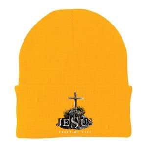 Jesus Saved My Life Christian Religious Bible Church Knit Cap Winter Beanie