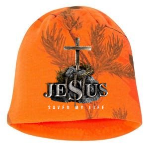 Jesus Saved My Life Christian Religious Bible Church Kati - Camo Knit Beanie