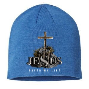 Jesus Saved My Life Christian Religious Bible Church Sustainable Beanie