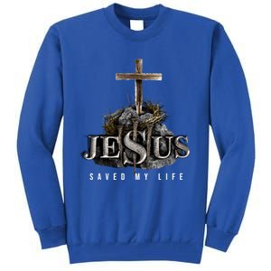 Jesus Saved My Life Christian Religious Bible Church Tall Sweatshirt