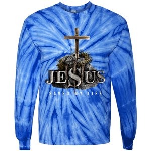 Jesus Saved My Life Christian Religious Bible Church Tie-Dye Long Sleeve Shirt