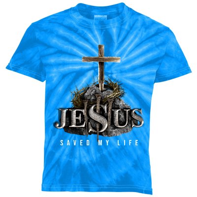 Jesus Saved My Life Christian Religious Bible Church Kids Tie-Dye T-Shirt