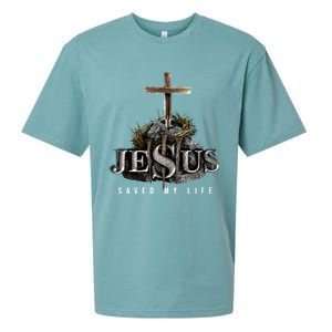 Jesus Saved My Life Christian Religious Bible Church Sueded Cloud Jersey T-Shirt