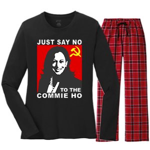 Just Say No To The Commie Ho Kamala Harris Women's Long Sleeve Flannel Pajama Set 