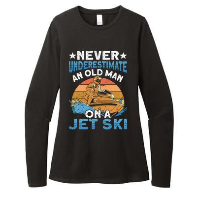 Jet Skiing Never Underestimate An Old On A Jet Ski Gift Womens CVC Long Sleeve Shirt