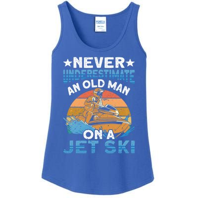 Jet Skiing Never Underestimate An Old On A Jet Ski Gift Ladies Essential Tank