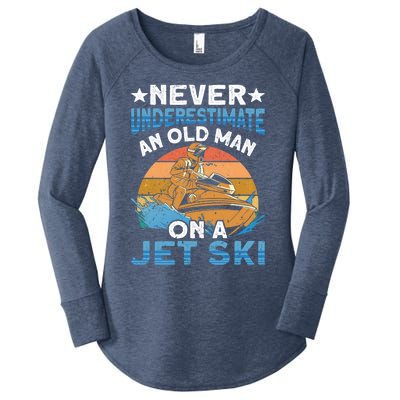 Jet Skiing Never Underestimate An Old On A Jet Ski Gift Women's Perfect Tri Tunic Long Sleeve Shirt