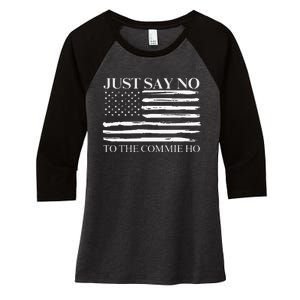 Just Say No Women's Tri-Blend 3/4-Sleeve Raglan Shirt