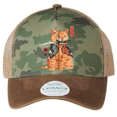 Japanese Samurai Ninja Cat Kawaii Attoo Zip Legacy Tie Dye Trucker Hat