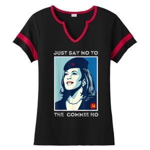 Just Say No To The Commie Ho Harris For President 2024 Ladies Halftime Notch Neck Tee