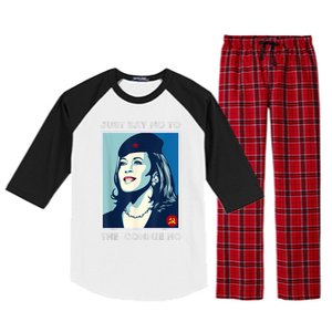 Just Say No To The Commie Ho Harris For President 2024 Raglan Sleeve Pajama Set