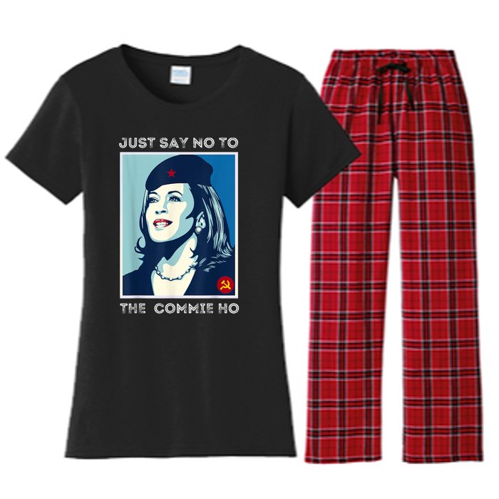 Just Say No To The Commie Ho Harris For President 2024 Women's Flannel Pajama Set