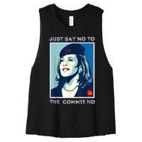 Just Say No To The Commie Ho Harris For President 2024 Women's Racerback Cropped Tank