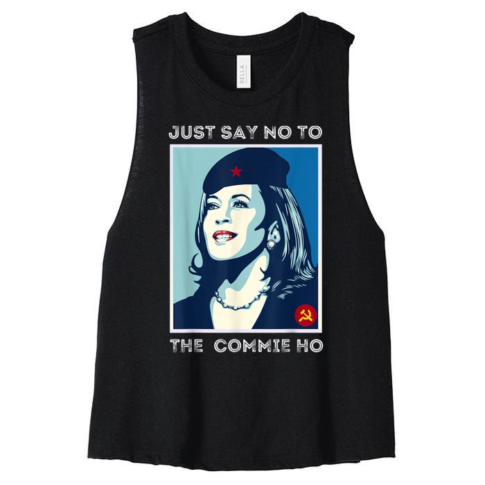 Just Say No To The Commie Ho Harris For President 2024 Women's Racerback Cropped Tank