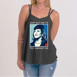 Just Say No To The Commie Ho Harris For President 2024 Women's Strappy Tank