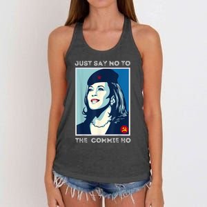 Just Say No To The Commie Ho Harris For President 2024 Women's Knotted Racerback Tank