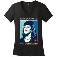 Just Say No To The Commie Ho Harris For President 2024 Women's V-Neck T-Shirt