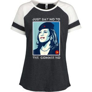 Just Say No To The Commie Ho Harris For President 2024 Enza Ladies Jersey Colorblock Tee