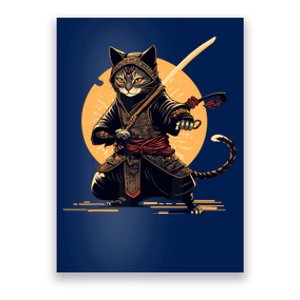 Japanese Samurai Ninja Cat Anime Kawaii Catzilla Cat Poster