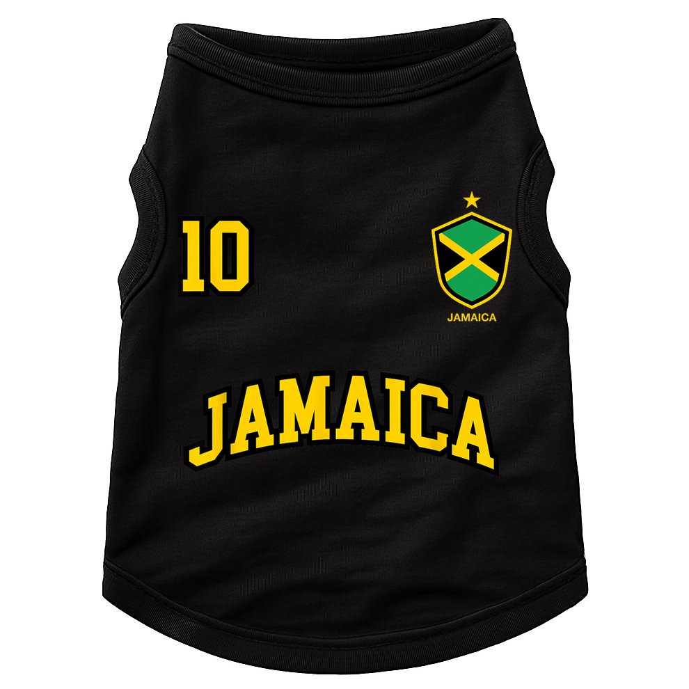 Jamaica Shirts Number 10 Soccer Team Sports Jamaican Flag Doggie Tank