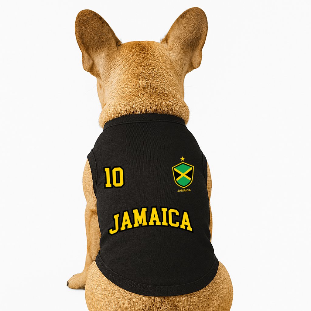 Jamaica Shirts Number 10 Soccer Team Sports Jamaican Flag Doggie Tank