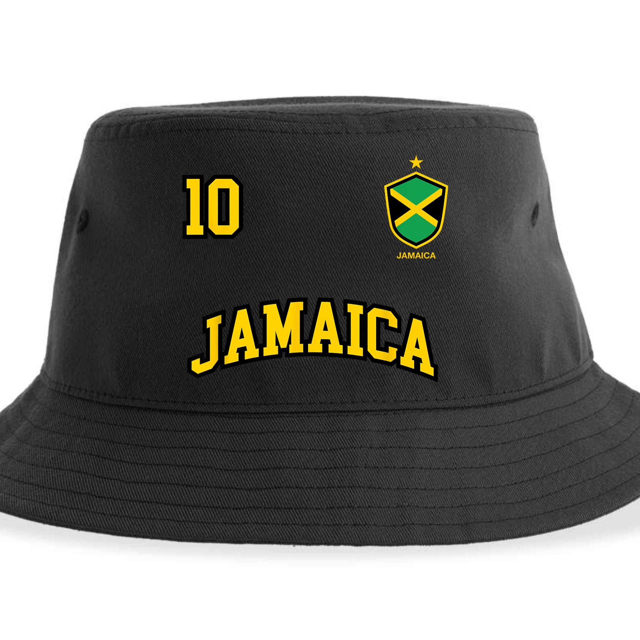 Jamaica Shirts Number 10 Soccer Team Sports Jamaican Flag Sustainable Bucket Hat