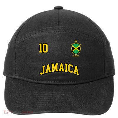 Jamaica Shirts Number 10 Soccer Team Sports Jamaican Flag 7-Panel Snapback Hat