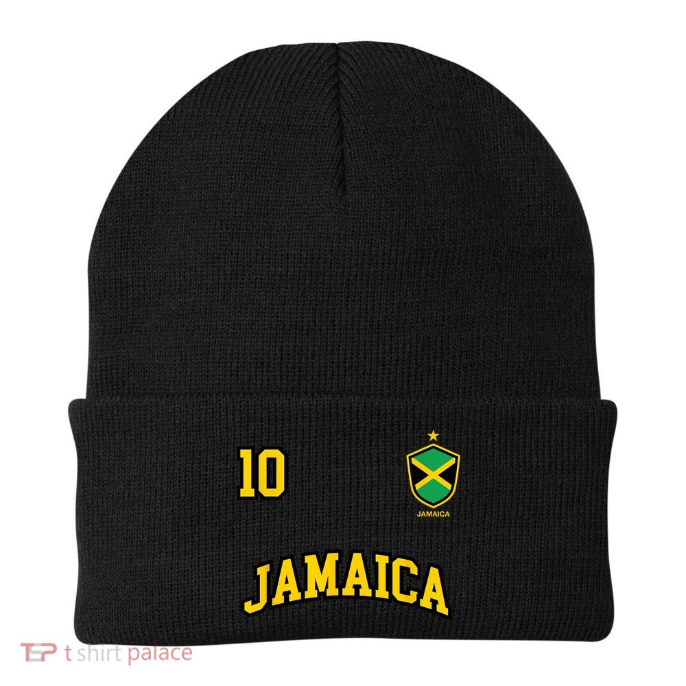Jamaica Shirts Number 10 Soccer Team Sports Jamaican Flag Beanie
