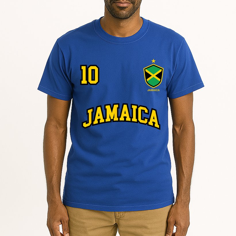 Jamaica Shirts Number 10 Soccer Team Sports Jamaican Flag Tall T-Shirt