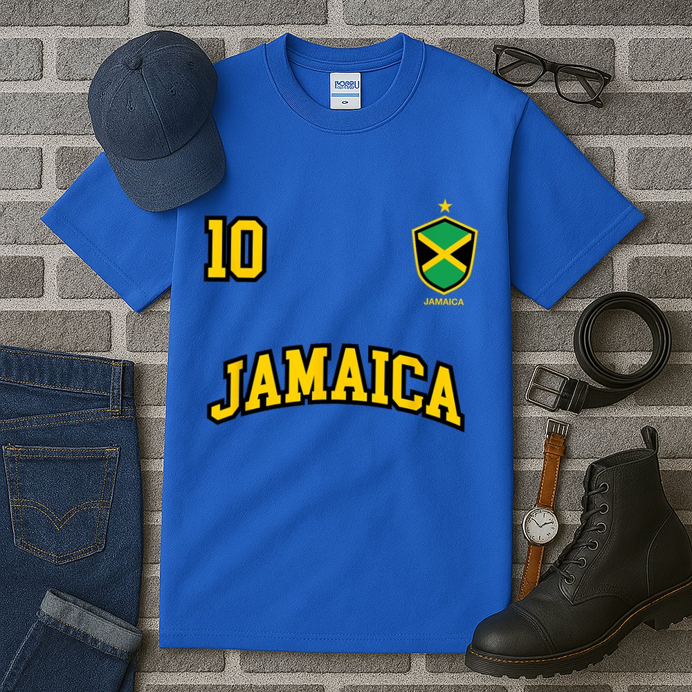 Jamaica Shirts Number 10 Soccer Team Sports Jamaican Flag Tall T-Shirt