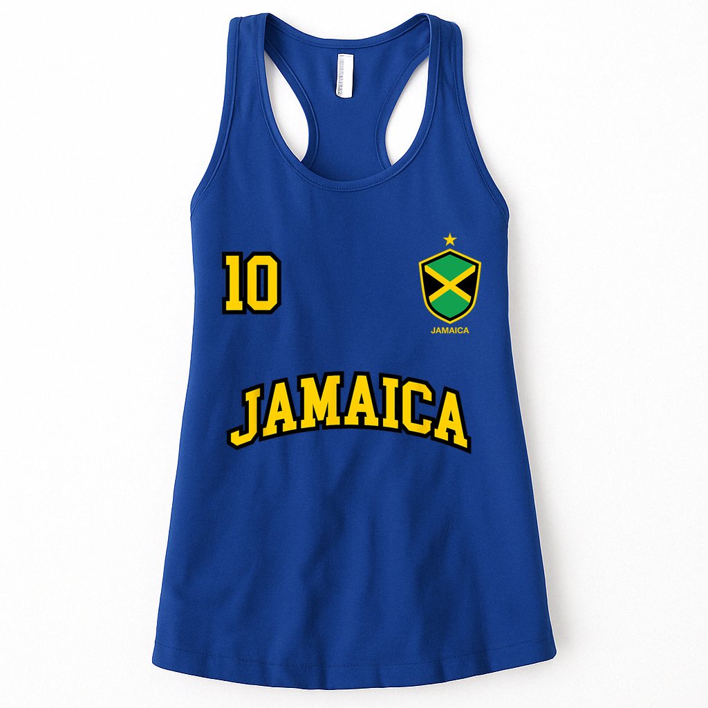 Jamaica Shirts Number 10 Soccer Team Sports Jamaican Flag Womens Tank Top