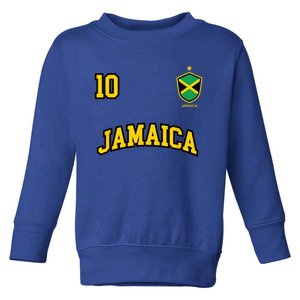 Jamaica Shirts Number 10 Soccer Team Sports Jamaican Flag Toddler Sweatshirt