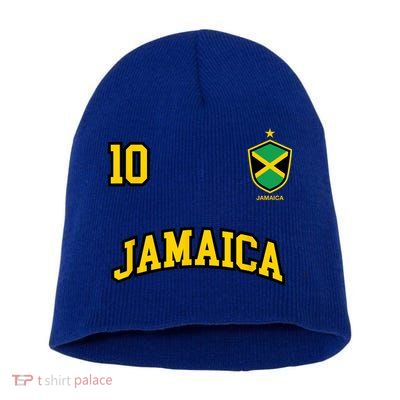 Jamaica Shirts Number 10 Soccer Team Sports Jamaican Flag Short Acrylic Beanie